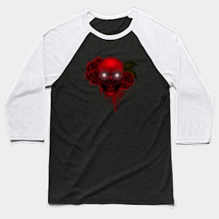 Ghostly horror halloween - Skull and flowers Baseball T-Shirt